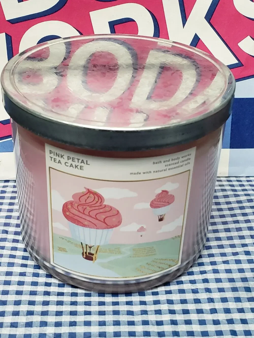 BBW Pink Petal Tea Cake Large 3 Wick Candle Floral Home Fragrance Decor